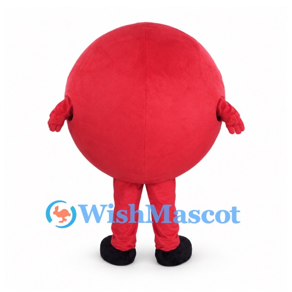 Red Ball Mascot Costume with Smiling Face
