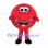 Red Ball Mascot Costume with Smiling Face