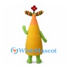 Cone Character Mascot Costume in Yellow with Flower Propeller Hat