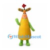 Cone Character Mascot Costume in Yellow with Flower Propeller Hat