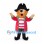 Pirate Mascot Costume with Black Hat and Red Coat