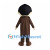 Man Mascot Costume with Black Mustache and Brown Suit