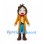 Man Mascot Costume with Brown Braided Hair and Gold Coat