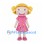 Girl Mascot Costume with Blonde Pigtails and Pink Polka Dot Dress