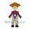 Cowboy Mascot Costume with Brown Hat and Red Striped Shirt