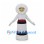 Winter Woman Mascot Costume with White Fur Hood and Patterned Dress
