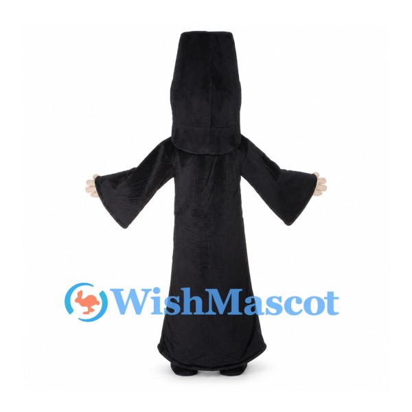 Wizard Mascot Costume with Black Robe and White Beard