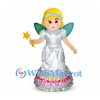 Fairy Mascot Costume with Silver Dress, Green Wings and Star Wand