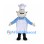 Chef Mascot Costume with White Hat and Apron over Blue Shirt
