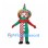 Clown Mascot Costume with Rainbow Wig and Red and Green Suit
