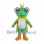 Frog Mascot Costume with Gold Crown and Yellow Cape