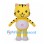 Tiger Mascot Costume in Yellow with Pink Star on White Belly