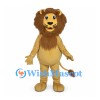 Lion Mascot Costume in Tan with Shaggy Brown Mane