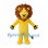 Lion Mascot Costume in Yellow with Thick Brown Mane