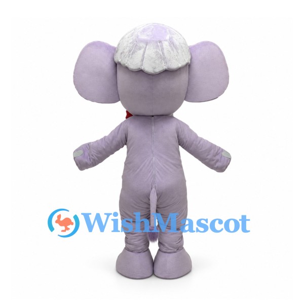 Elephant Mascot Costume in Lavender with Pink Ears