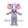 Elephant Mascot Costume in Lavender with Pink Ears