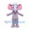Elephant Mascot Costume in Lavender with Pink Ears