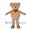 Bear Mascot Costume in Tan with Brown Bow Tie