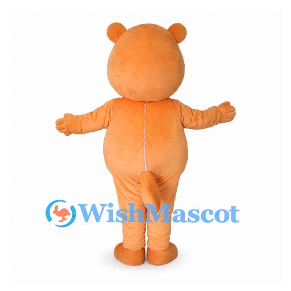 Bear Mascot Costume in Orange with White Belly
