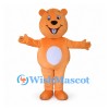 Bear Mascot Costume in Orange with White Belly