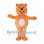 Bear Mascot Costume in Orange with White Belly