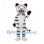 White Tiger Mascot Costume with Black Stripes