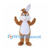Rabbit Mascot Costume in Brown with White Belly
