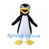 Penguin Mascot Costume in Black and White with Yellow Beak