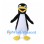 Penguin Mascot Costume in Black and White with Yellow Beak