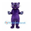 Panther Mascot Costume in Purple with White Whiskers