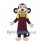 Monkey Mascot Costume with Yellow Shirt and Burgundy Apron