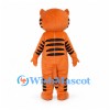 Tiger Mascot Costume in Orange with Wide Toothy Smile