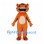 Tiger Mascot Costume in Orange with Wide Toothy Smile