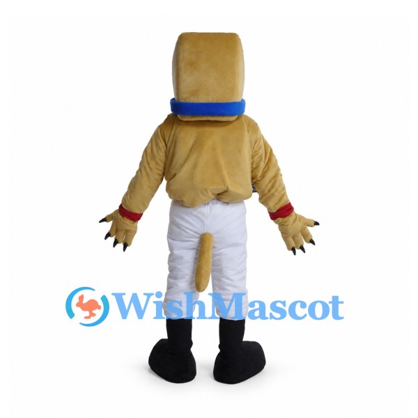 Bulldog Mascot Costume with Muscular Chest and White Trousers