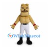 Bulldog Mascot Costume with Muscular Chest and White Trousers