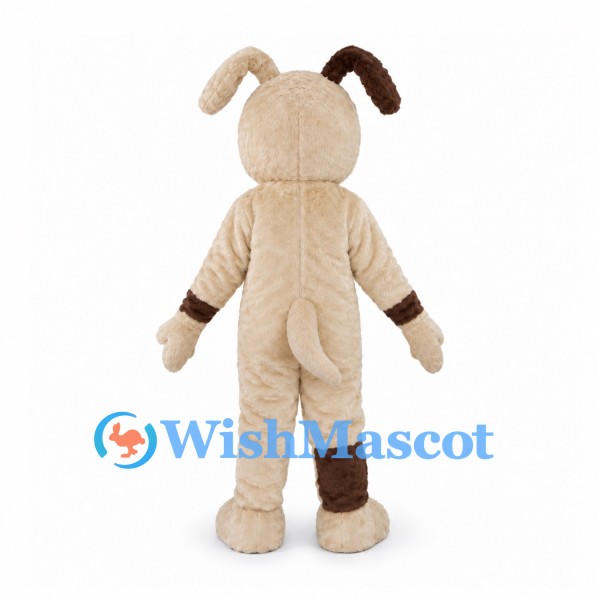 Dog Mascot Costume in Cream with Brown Patches
