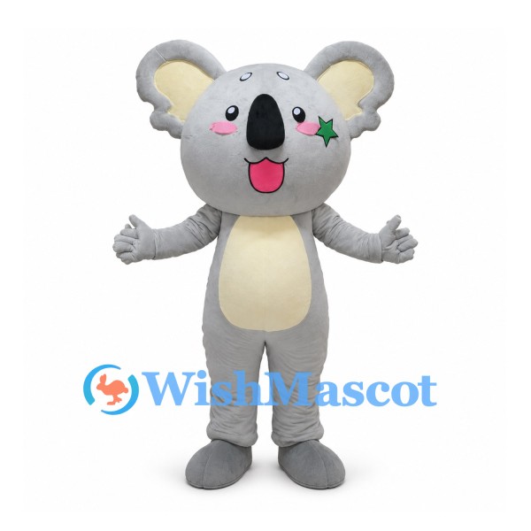 Koala Mascot Costume in Gray with Cream Belly
