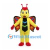 Butterfly Mascot Costume in Yellow with Colorful Wings