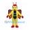 Butterfly Mascot Costume in Yellow with Colorful Wings