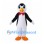Penguin Mascot Costume with Red Bow Tie and Orange Feet