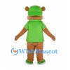 Bear Mascot Costume with Green Cap and Vest