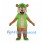 Bear Mascot Costume with Green Cap and Vest