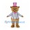 Bear Mascot Costume with Pink Top Hat and Black Striped Jacket