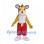 Mouse Mascot Costume in Yellow with Red Shorts