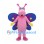 Butterfly Mascot Costume in Pink with Blue and Purple Wings