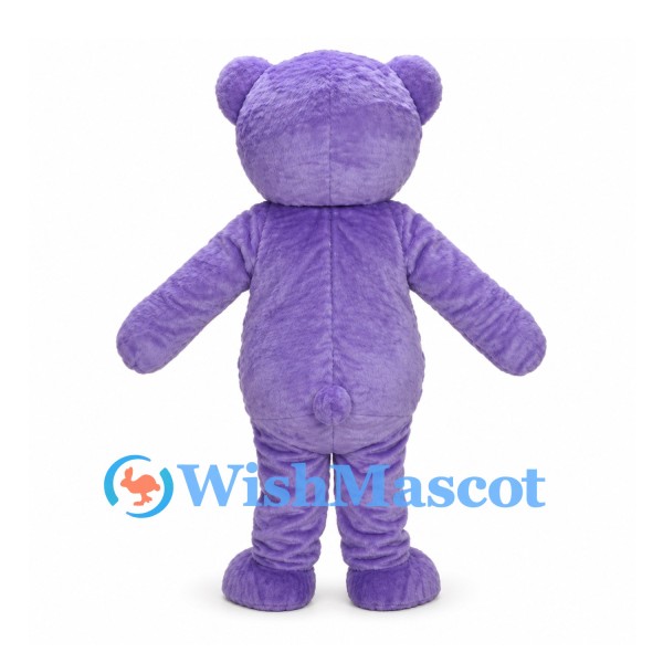Bear Mascot Costume in Lavender with White Ribbon