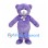 Bear Mascot Costume in Lavender with White Ribbon