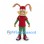 Rabbit Mascot Costume with Red Cap, Red Shirt and Green Backpack