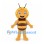 Bee Mascot Costume with Blonde Hair and Blue Wings