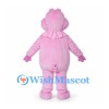 Pig Mascot Costume in Pink with Ruffled Collar